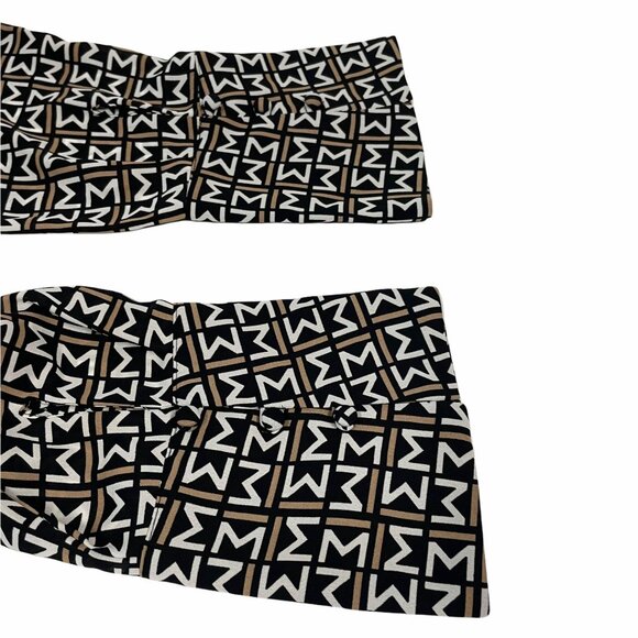 Worthington Blouse Top Womens Size L Black Tan Geometric Flare Sleeve - Picture 4 of 4